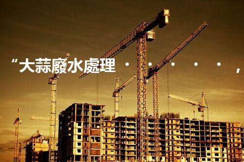 “大蒜廢水處理，綠色環(huán)保新篇章”